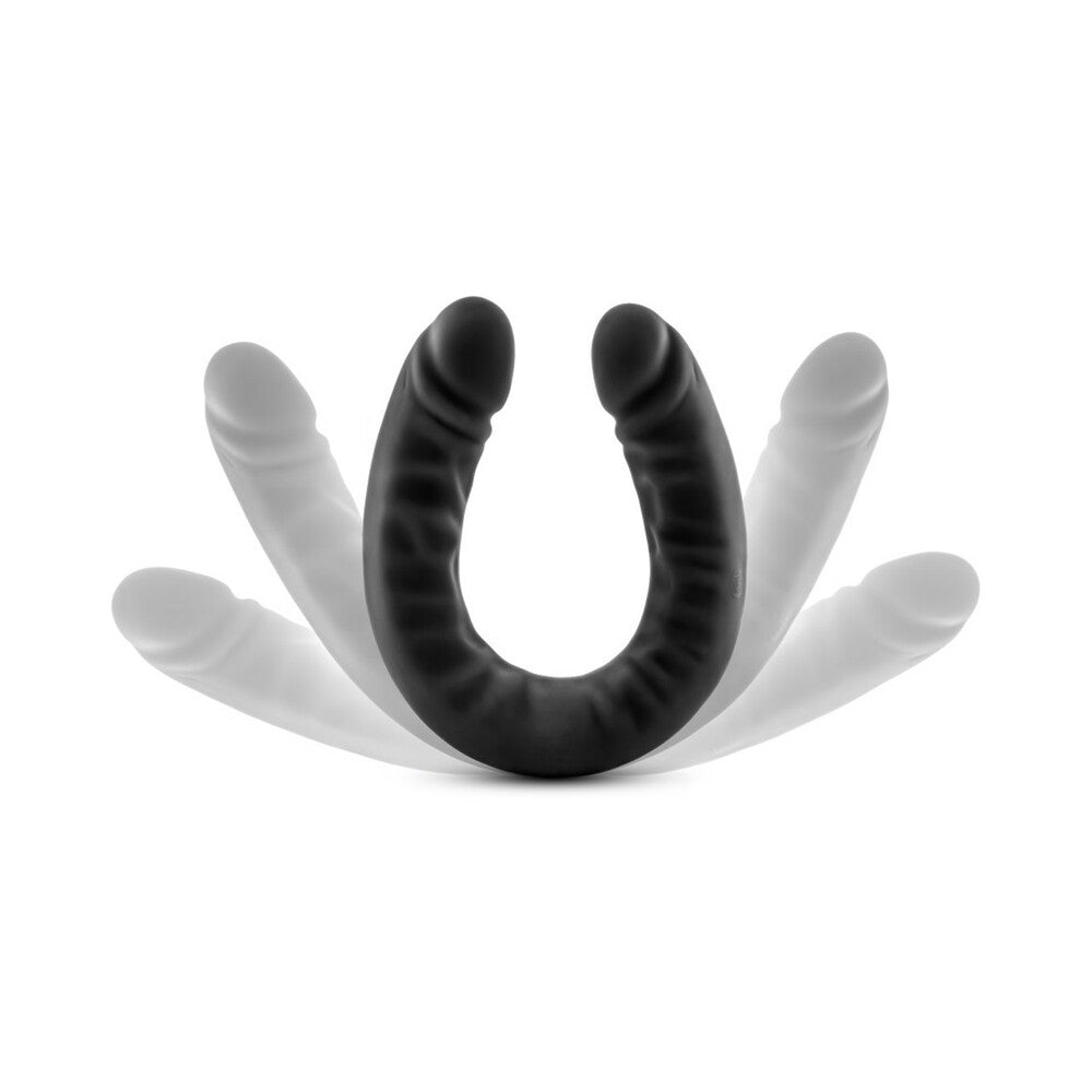 Blush Ruse Realistic 18 in. Silicone Slim Double Dildo Black