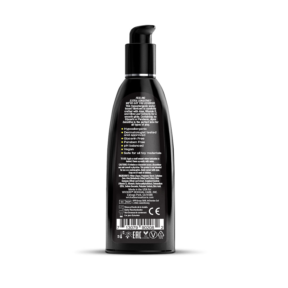 Wicked Aqua Sensitive Hypoallergenic Water Based Lubricant 8 oz.