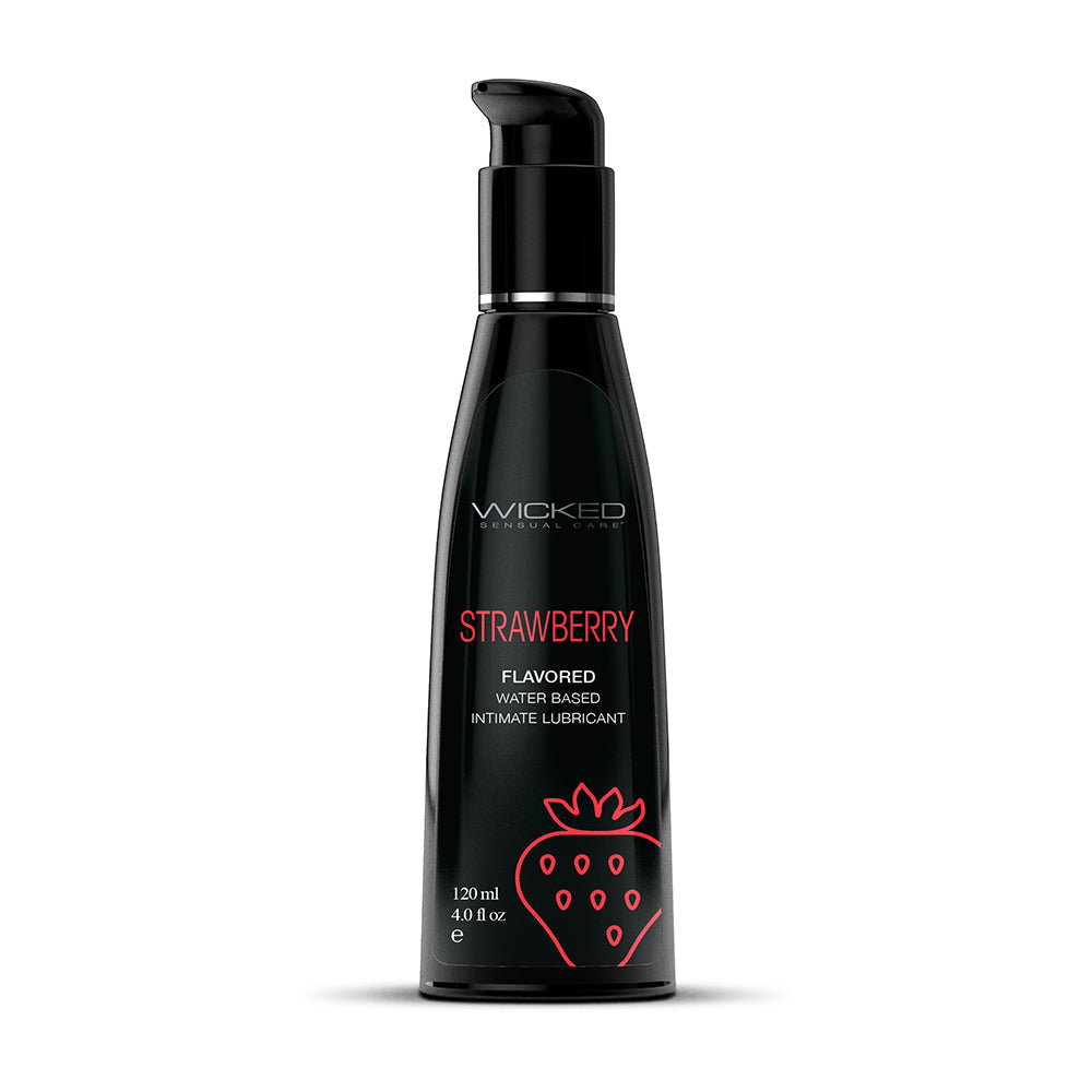 Wicked Aqua Strawberry Water Based Lubricant 4 oz.
