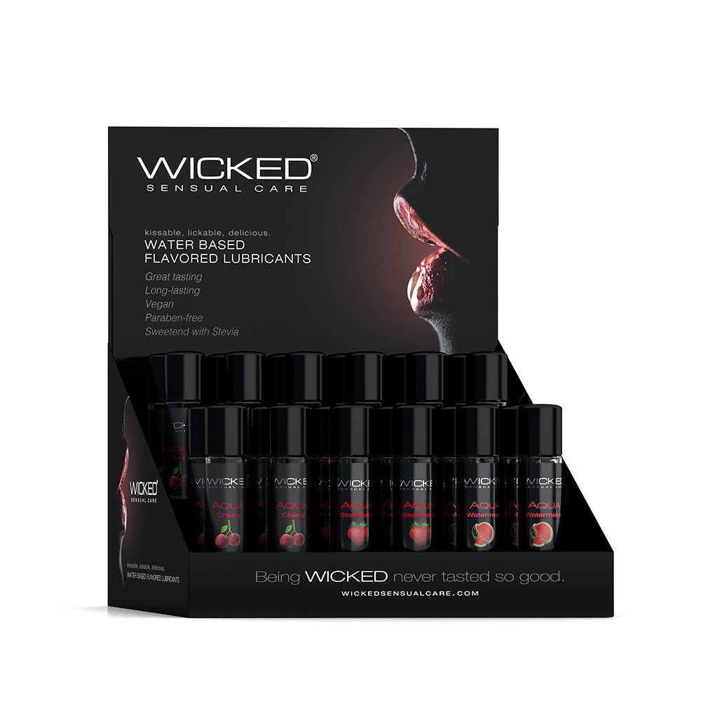 Wicked Aqua Classic Flavors Dp-8 Each 1oz. Strawberry, Watermelon and Cherry