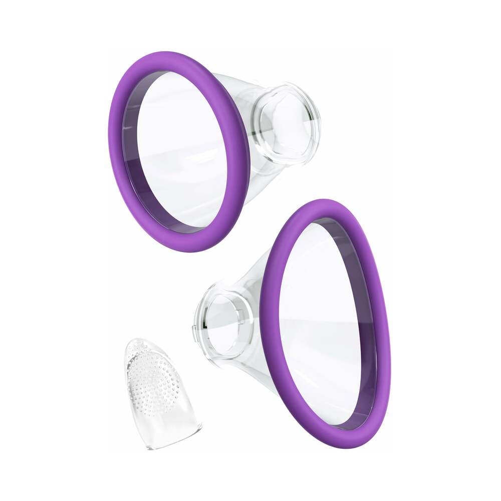 Pipedream Fantasy For Her Her Ultimate Pleasure Rechargeable Silicone Dual-Ended Vibrator With Licking Suction Purple