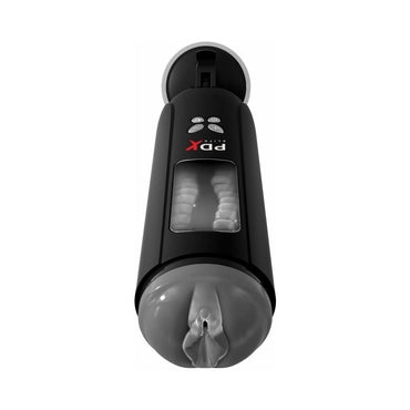 PDX Elite Ultimate Milker Rechargeable Gyrating Suction Stroker With Audio and Hands-Free Suction Cup Clear/Black
