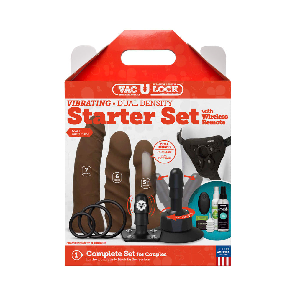 Vac-U-Lock - Vibrating Dual Density Starter Set- Chocolate
