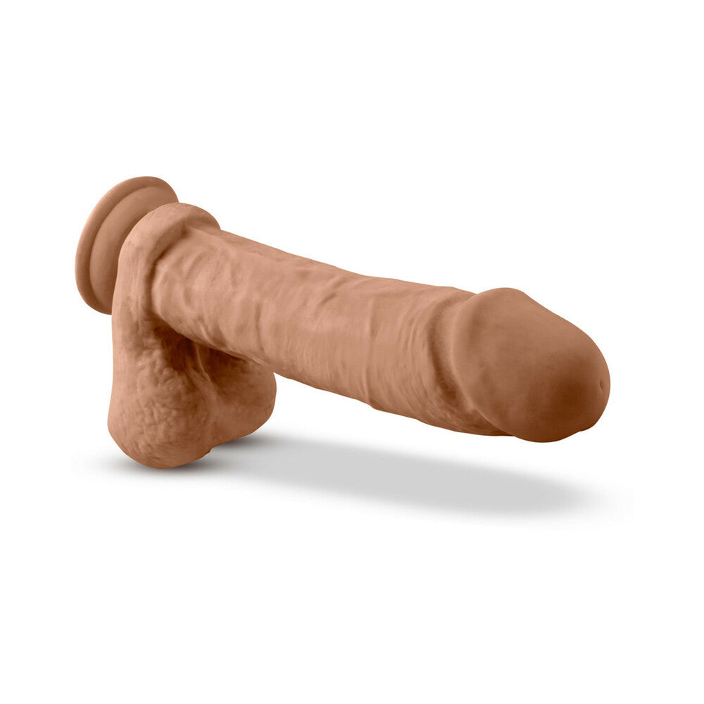 Blush Au Naturel 9.5 in. Posable Dual Density Dildo with Balls & Suction Cup Tan