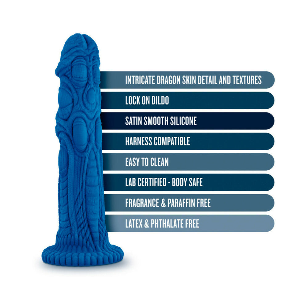 Blush The Realm Draken 7.5 in. Silicone Lock On Fantasy Dildo Blue
