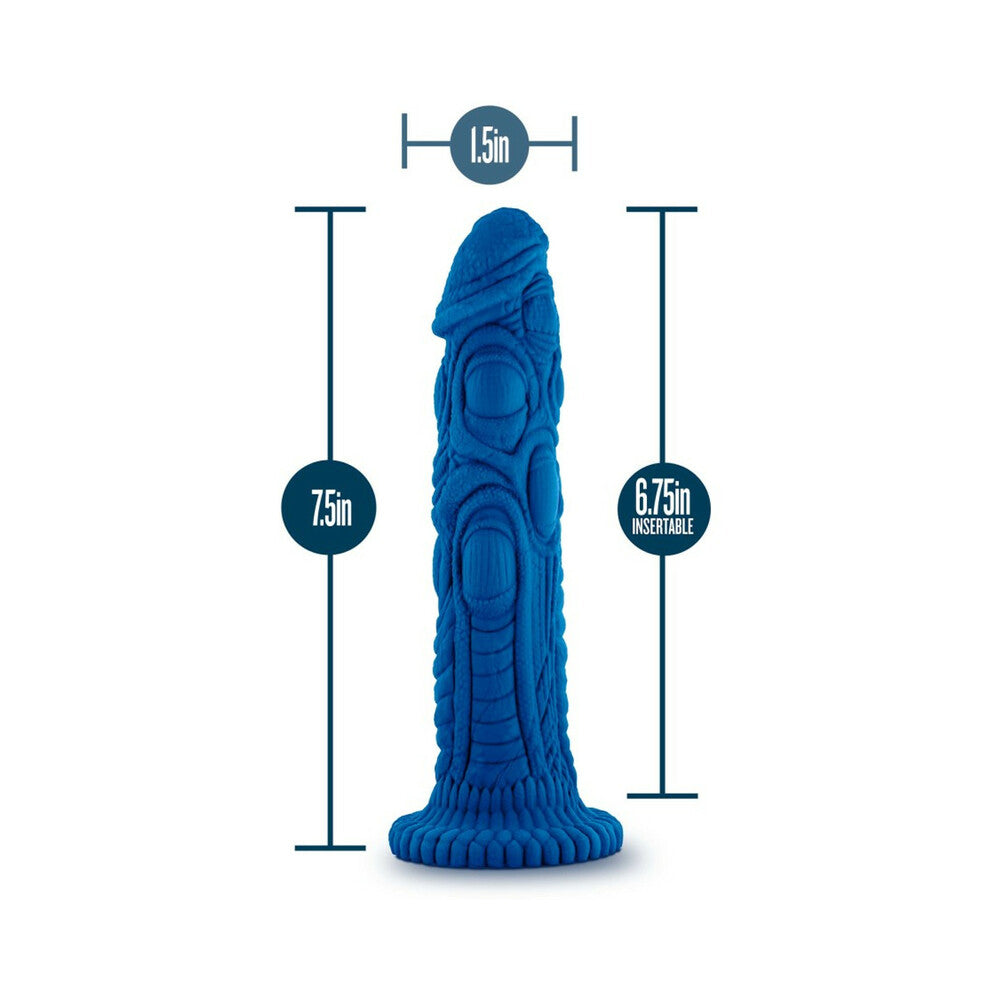Blush The Realm Draken 7.5 in. Silicone Lock On Fantasy Dildo Blue