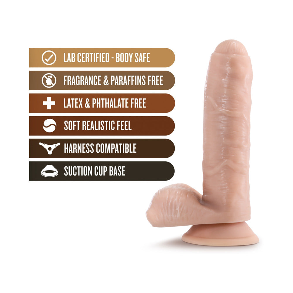 Blush Loverboy Tony The Waiter Realistic 7 in. Dildo with Balls & Suction Cup Beige