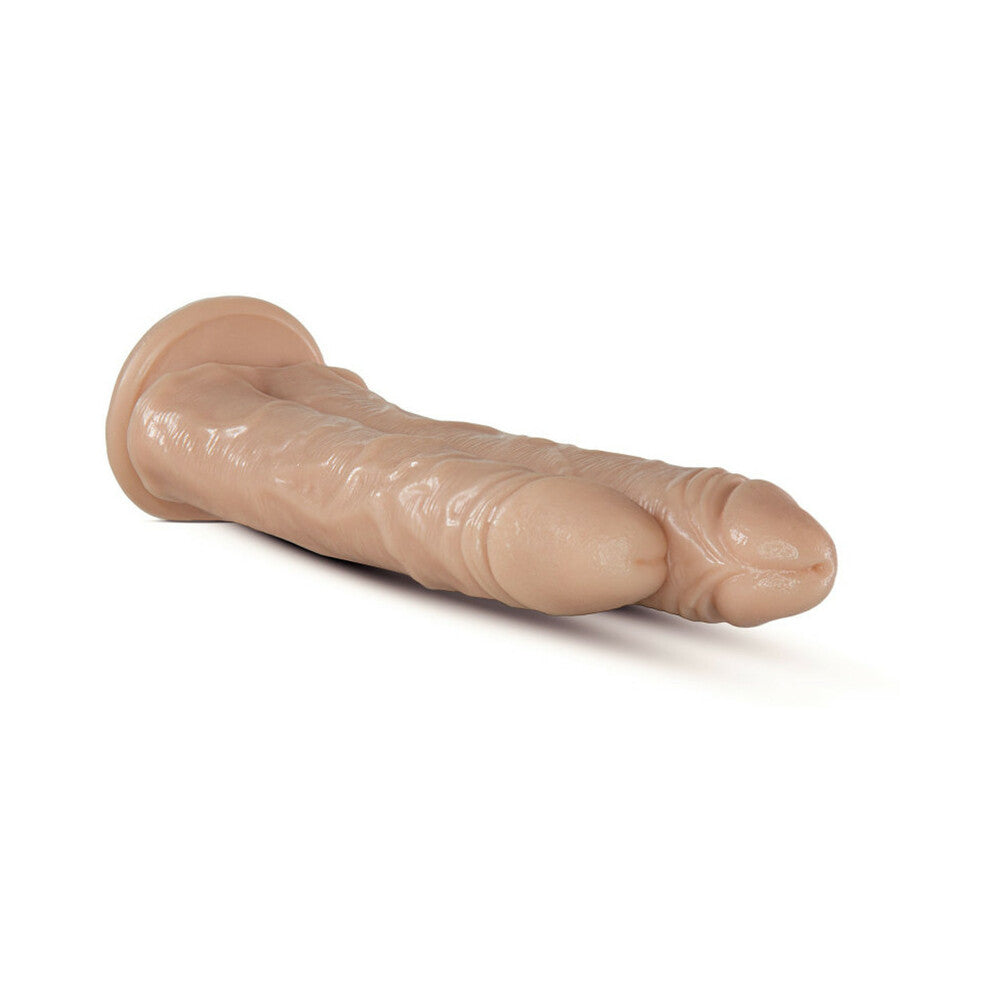 Blush Dr. Skin Dr. Double Stuffed 10.5 in. Double Shaft Dildo with Suction Cup Beige