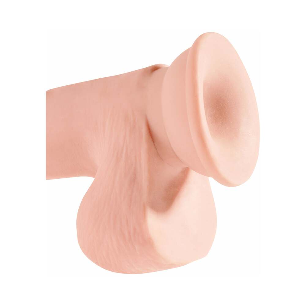 Pipedream King Cock Plus 7.5 in. Triple Density Cock With Balls Realistic Suction Cup Dildo Beige