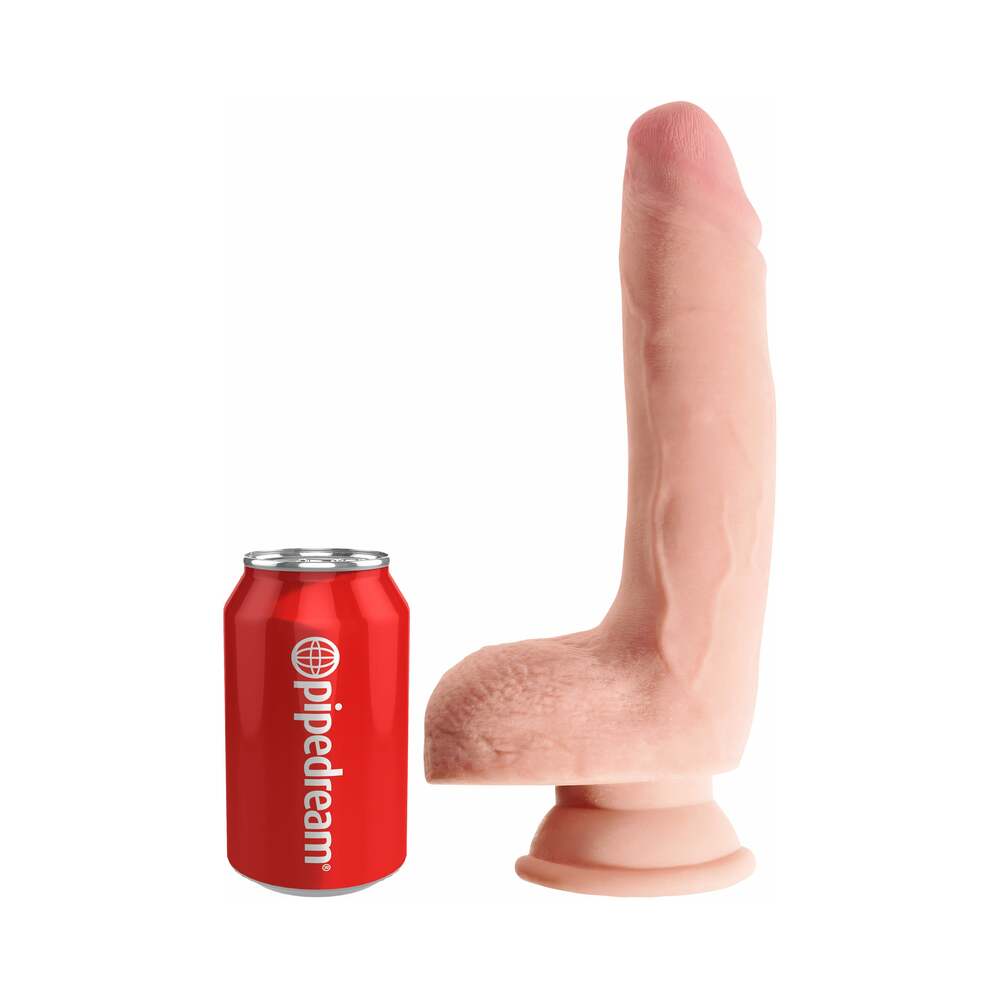 Pipedream King Cock Plus 9 in. Triple Density Cock With Balls Realistic Suction Cup Dildo Beige