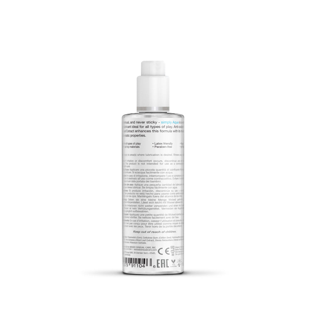 Wicked Simply Aqua Water Based Lubricant 4 oz.