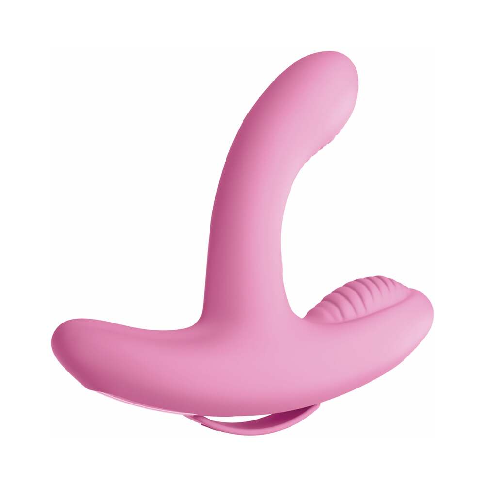 Pipedream 3Some Rock n' Grind Rechargeable Remote-Controlled Dual Stimulation Silicone Vibrator Pink