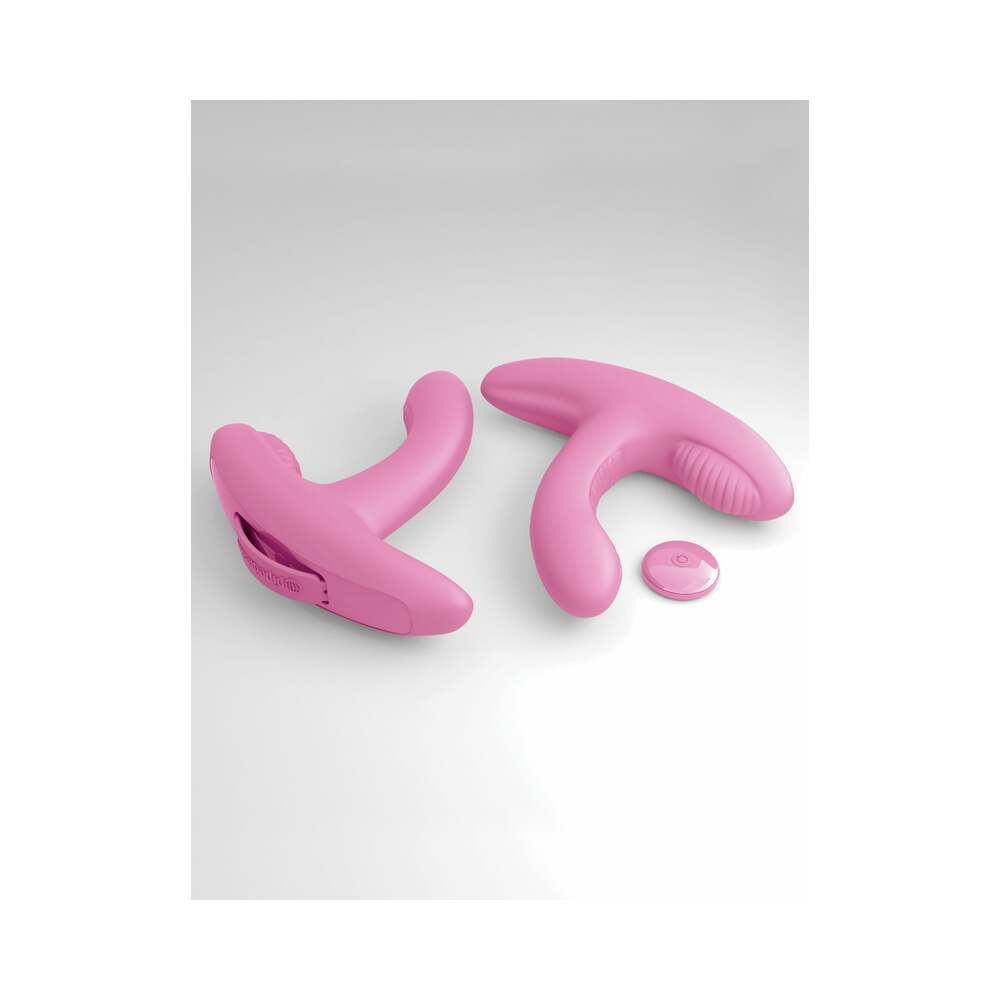 Pipedream 3Some Rock n' Grind Rechargeable Remote-Controlled Dual Stimulation Silicone Vibrator Pink