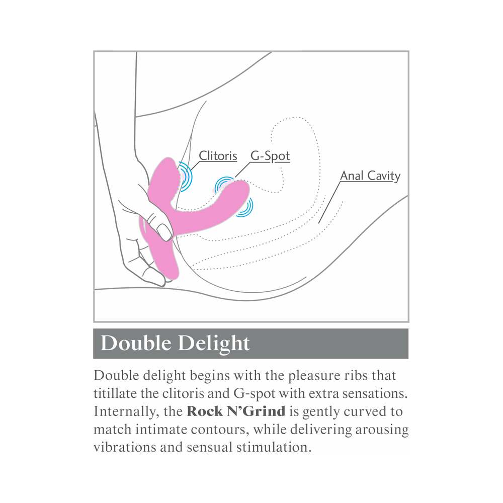 Pipedream 3Some Rock n' Grind Rechargeable Remote-Controlled Dual Stimulation Silicone Vibrator Pink