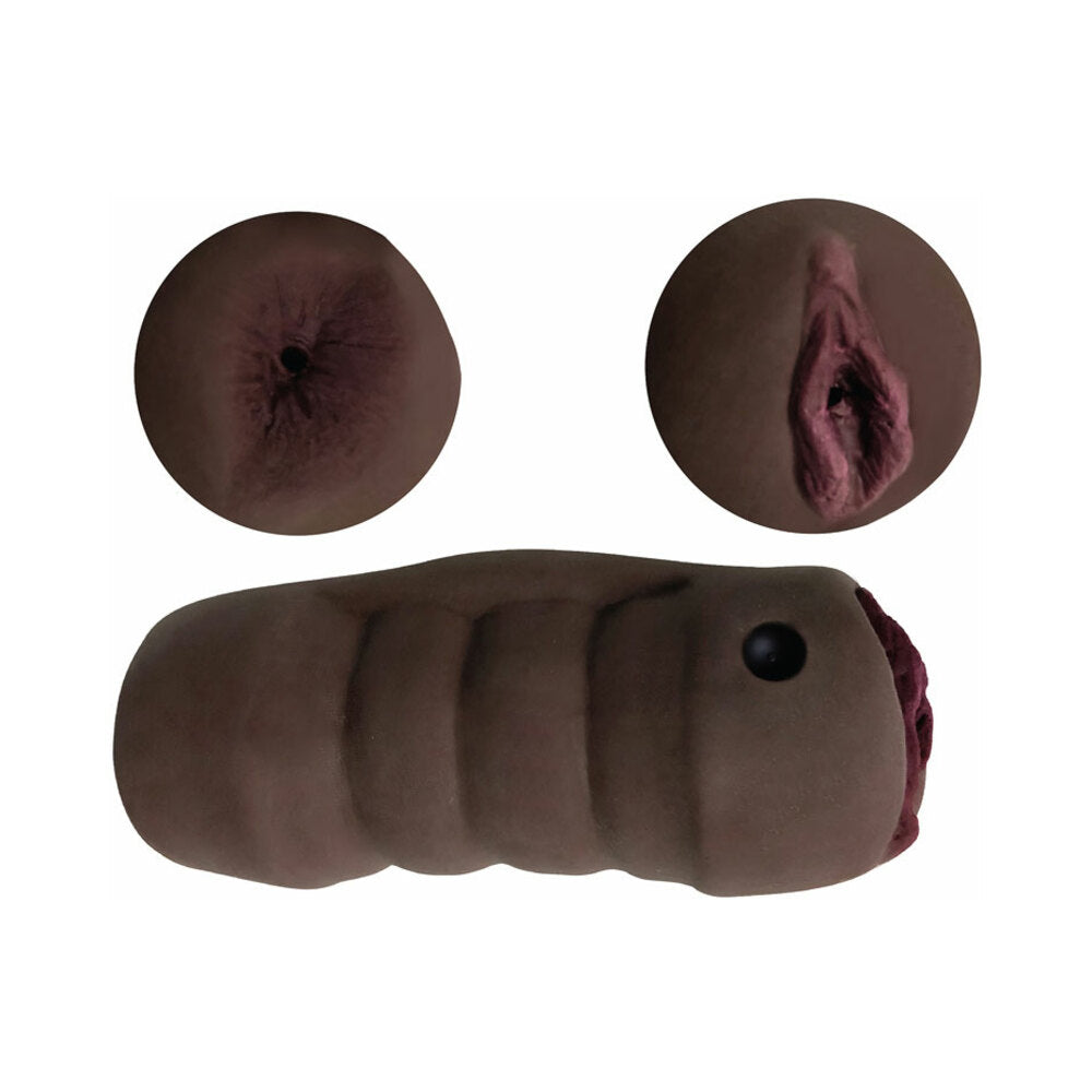 Curve Toys Mistress Perfect Fuck Double Trouble BFFs Brandy & Buffy Vibrating Dual Ended Stroker Brown