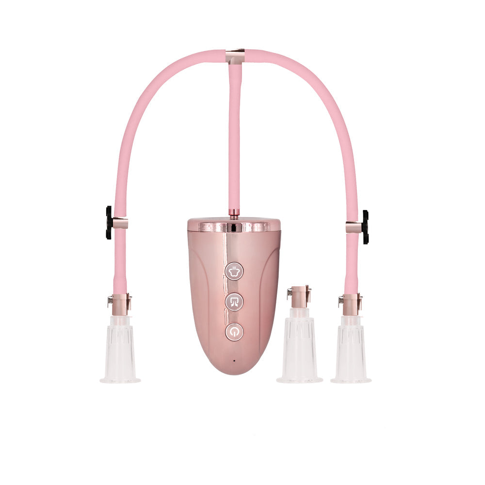 Shots Pumped Rechargeable 3-Speed Automatic Clitoral & Nipple Pumps Pink Large