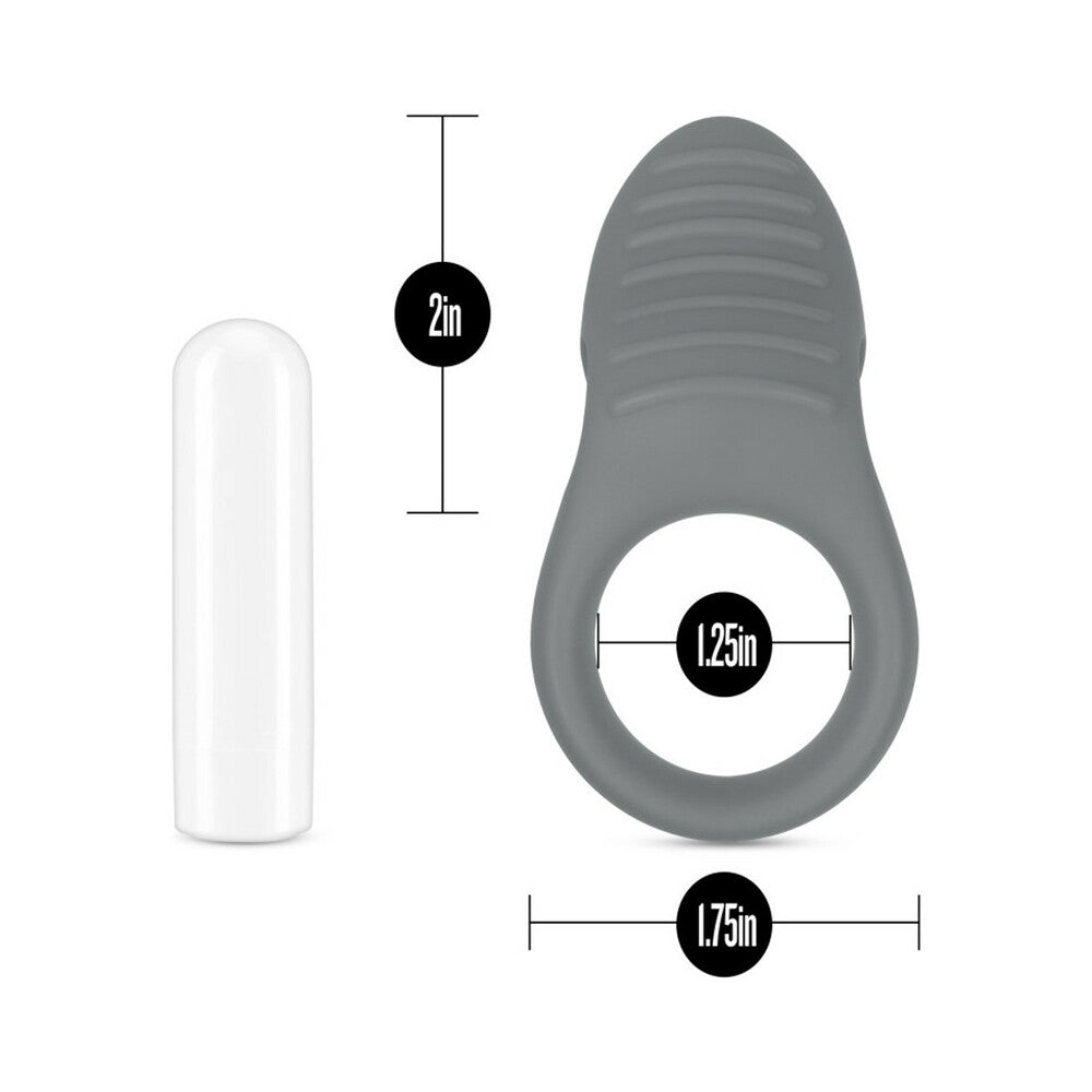 Blush Noje C1.Ring Rechargeable Vibrating Silicone Cockring Slate