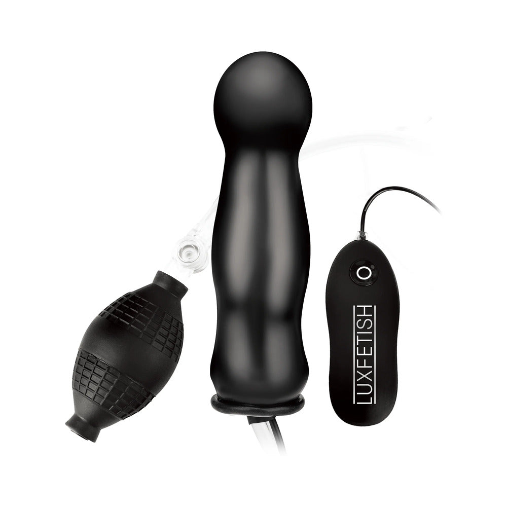 Lux Fetish 4.5 in. Inflatable Vibrating Plug Remote-Controlled