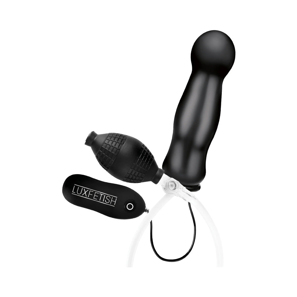 Lux Fetish 4.5 in. Inflatable Vibrating Plug Remote-Controlled