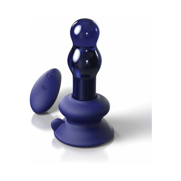 Pipedream Icicles No. 83 Rechargeable Remote-Controlled Vibrating Glass Massager With Suction Cup Blue