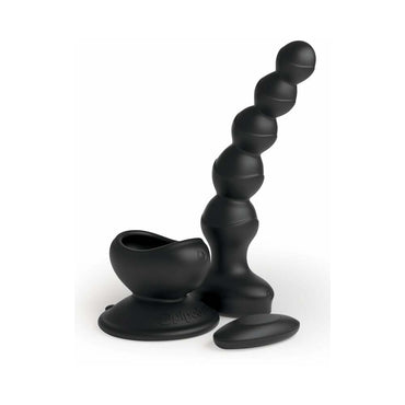 Pipedream 3Some Wall Banger Rechargeable Remote-Controlled Vibrating Anal Beads With Suction Cup Black