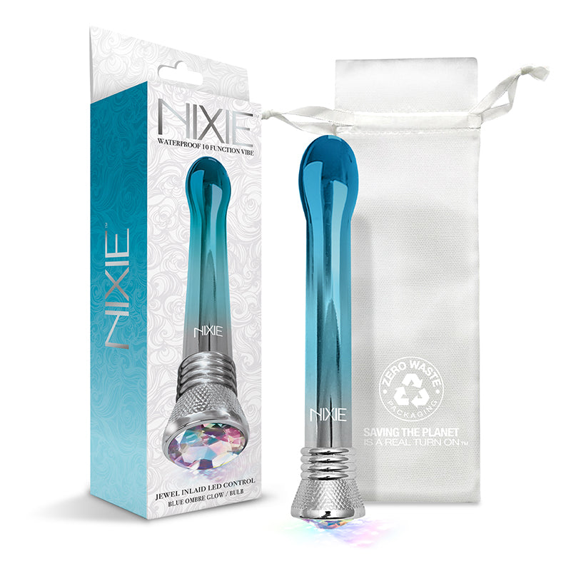 Ombre Finish Nixie Jewel Bulb Vibrator - 10X Blue Glo