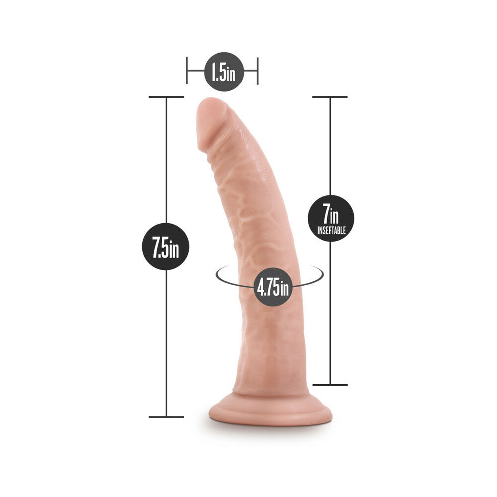 Blush Dr. Skin Glide Realistic 7.5 in. Self-Lubricating Dildo with Suction Cup Beige