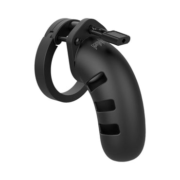 Shots ManCage Model 21 Adjustable 4.5 in. Silicone Chastity Cock Cage Black