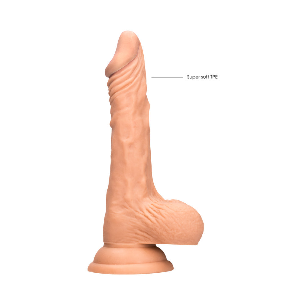 RealRock Realistic 9 in. Dildo With Balls and Suction Cup Beige
