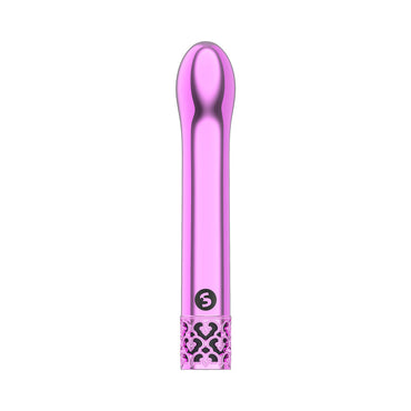 Royal Gems Jewel Rechargeable Curved ABS Bullet Vibrator Pink