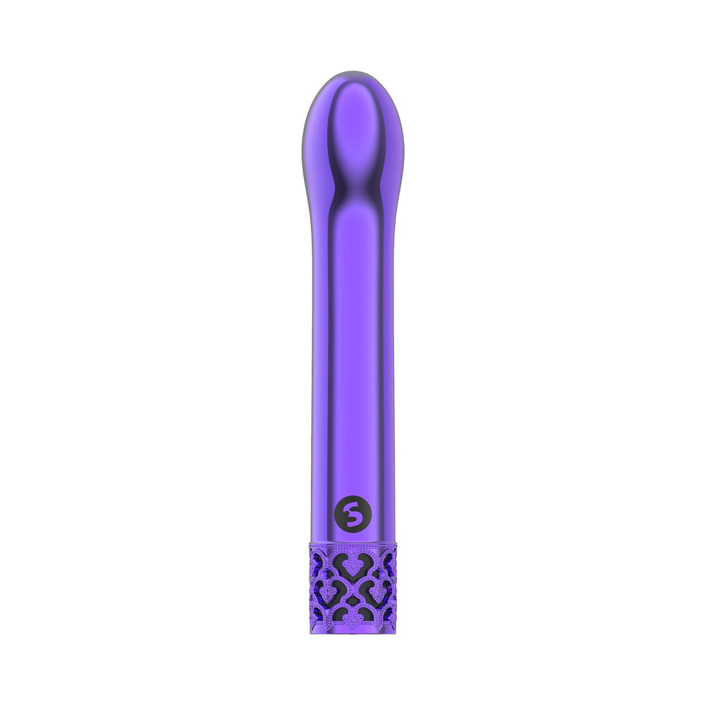 Shots Royal Gems Jewel Rechargeable Curved ABS Bullet Vibrator Purple