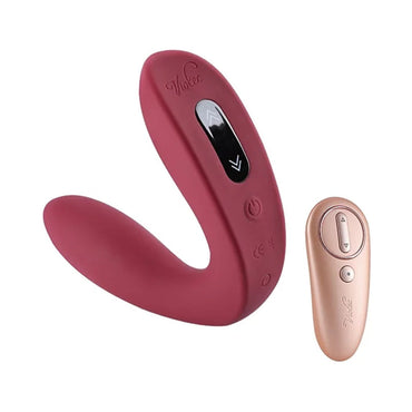 Hercules Remote C-Shape Vibrating Plug Wine Red
