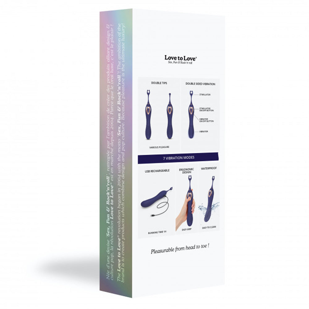 Love to Love O Mega Silicone Multi-Function Vibrator and Clitoral Stimulator Midnight Indigo