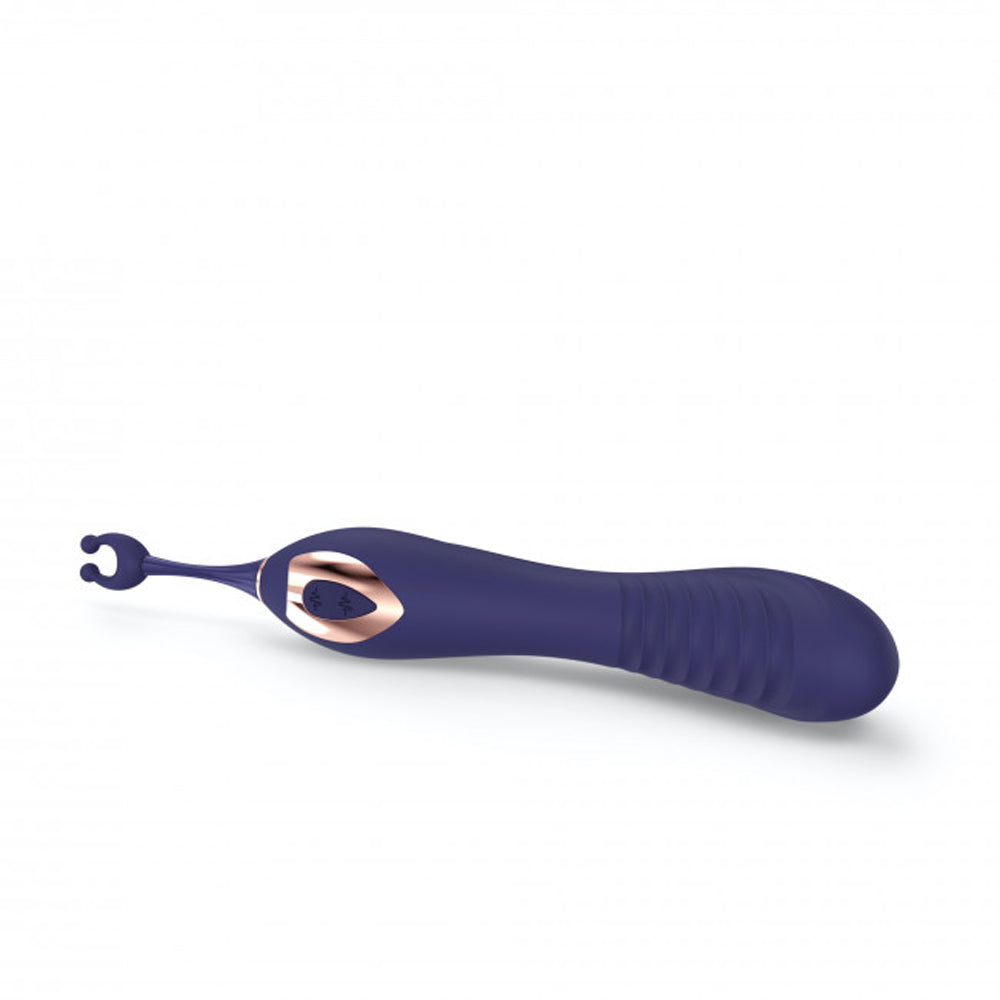 Love to Love O Mega Silicone Multi-Function Vibrator and Clitoral Stimulator Midnight Indigo