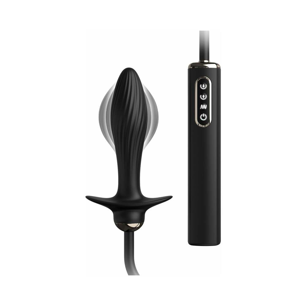 Pipedream Anal Fantasy Elite Collection Rechargeable Silicone Auto-Throb Inflatable Vibrating Plug Black