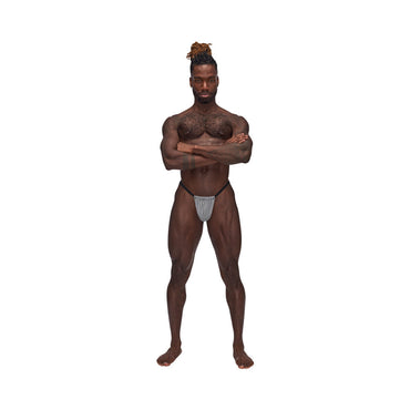 Male Power Sexagon Posing Strap Gray O/S