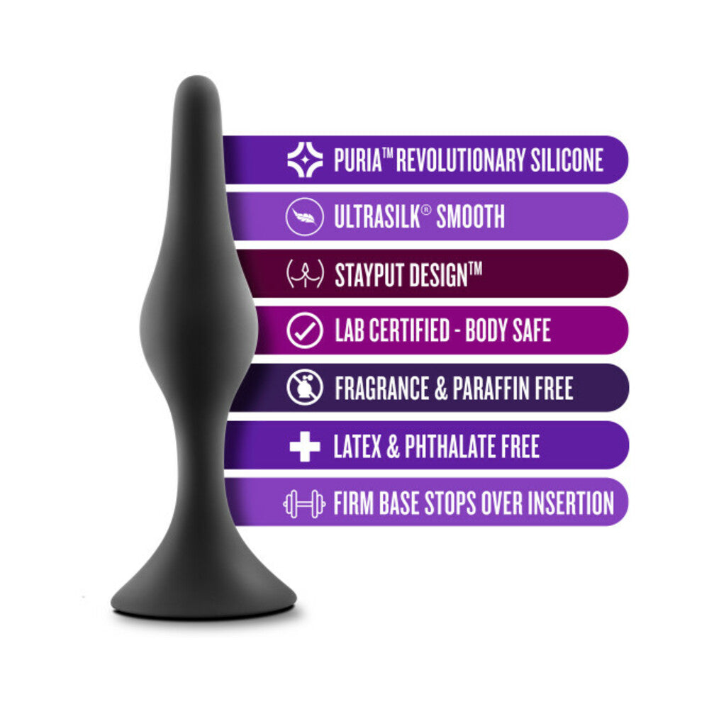 Blush Anal Adventures Platinum Silicone 3-Piece Beginner Plug Kit Black