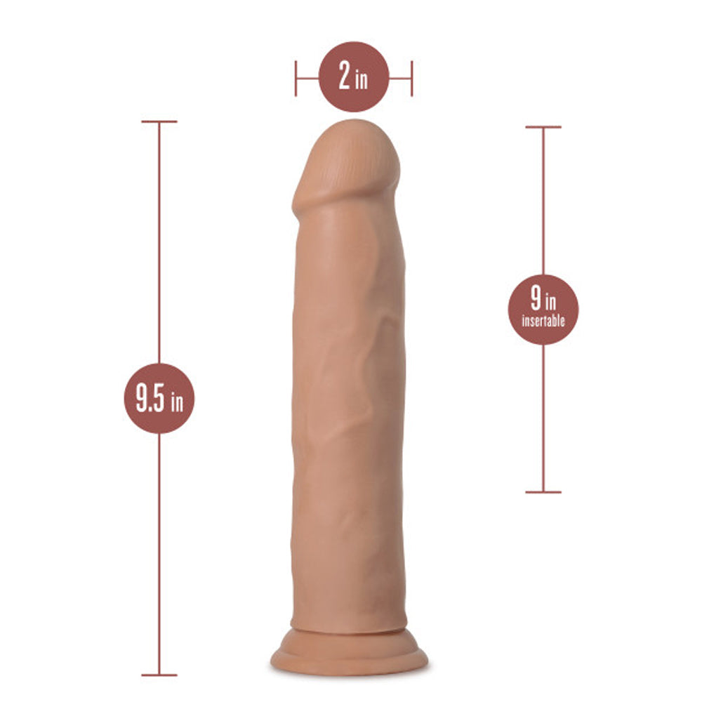 Blush Au Naturel Carlos 9 in. Posable Dual Density Dildo with Suction Cup Tan