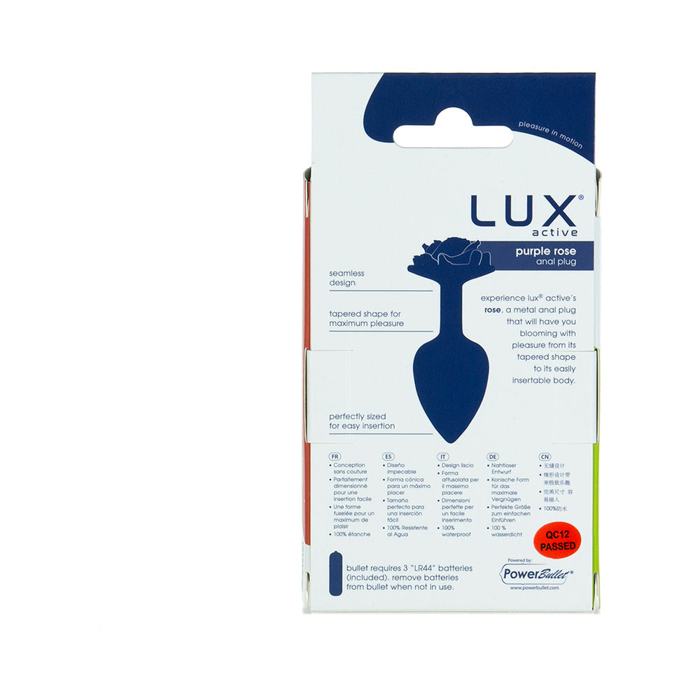 Lux Active Rose Metal Butt Plug 3 in. Purple