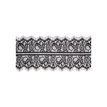 Ouch! Black & White Lace Mask With Elastic Straps Blindfold Black