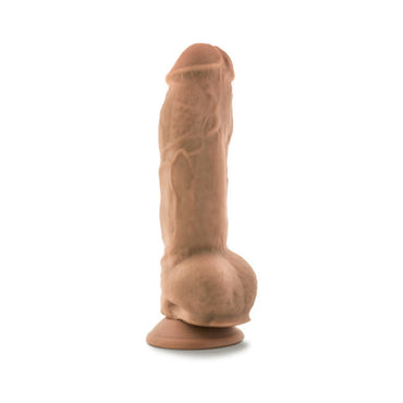 Blush Au Naturel Big Boy 10 in. Posable Dual Density Dildo with Balls & Suction Cup Tan