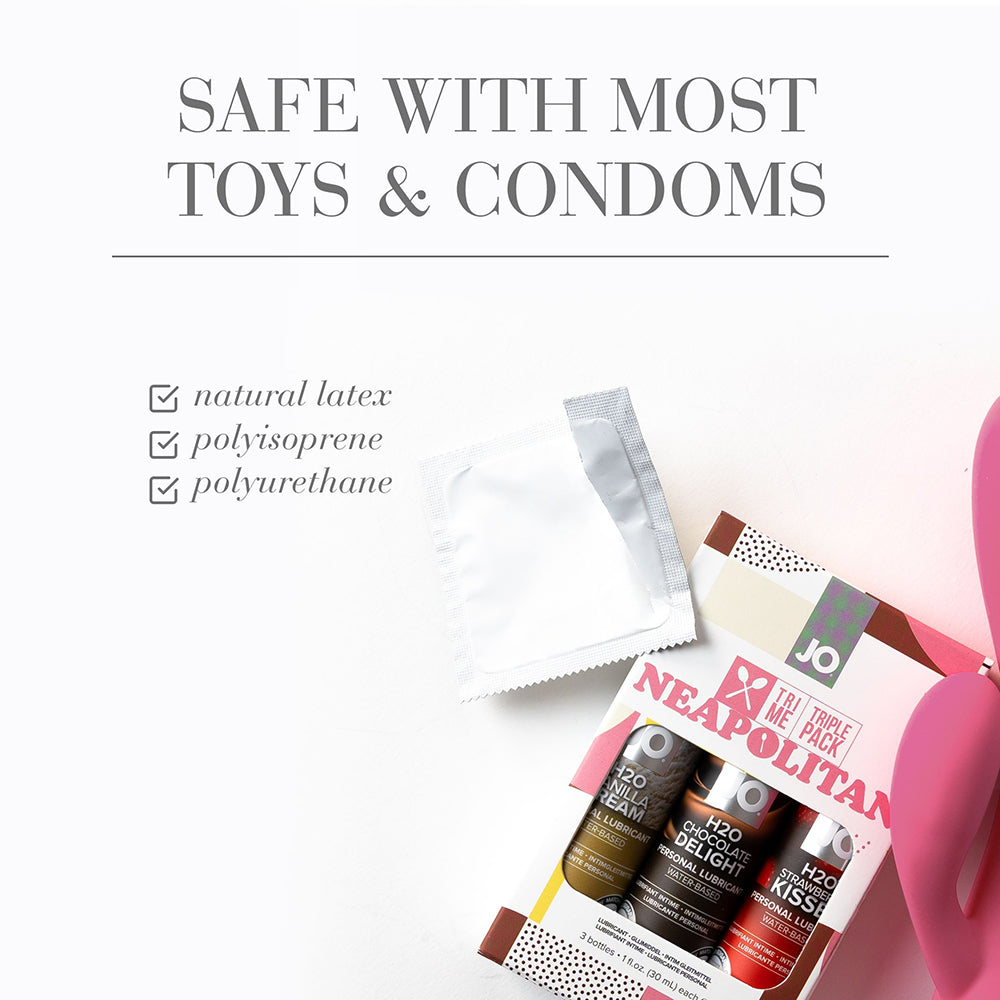 JO Tri Me Triple Pack Neapolitan Water-Based Lubricant Gift Set 1 oz. Each
