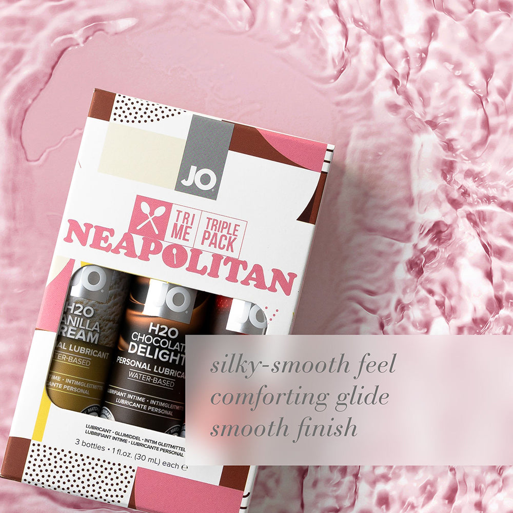 JO Tri Me Triple Pack Neapolitan Water-Based Lubricant Gift Set 1 oz. Each