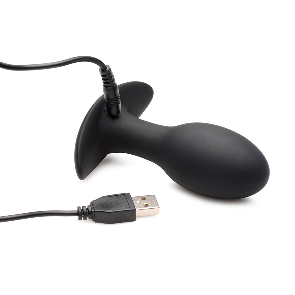 Curve Toys Rooster Rumbler Vibrating Silicone Anal Plug Medium Black