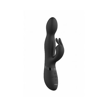 VIVE NIVA Rechargeable 360โ Rotating Silicone Rabbit Vibrator Black