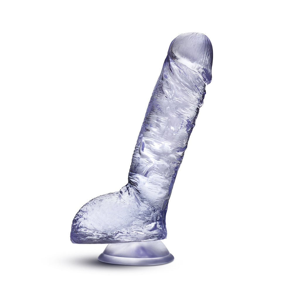 B Yours Plus Hearty n' Hefty 9 in. Dildo with Balls & Suction Cup Clear