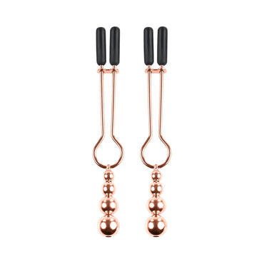 Selopa Beaded Nipple Clamps Stainless Steel Rose Gold