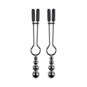 Selopa Beaded Nipple Clamps Stainless Steel Black Chrome