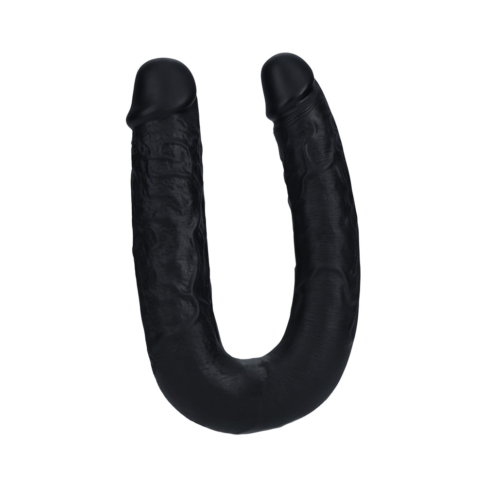 RealRock 9 in. U-Shaped Double Dildo Black