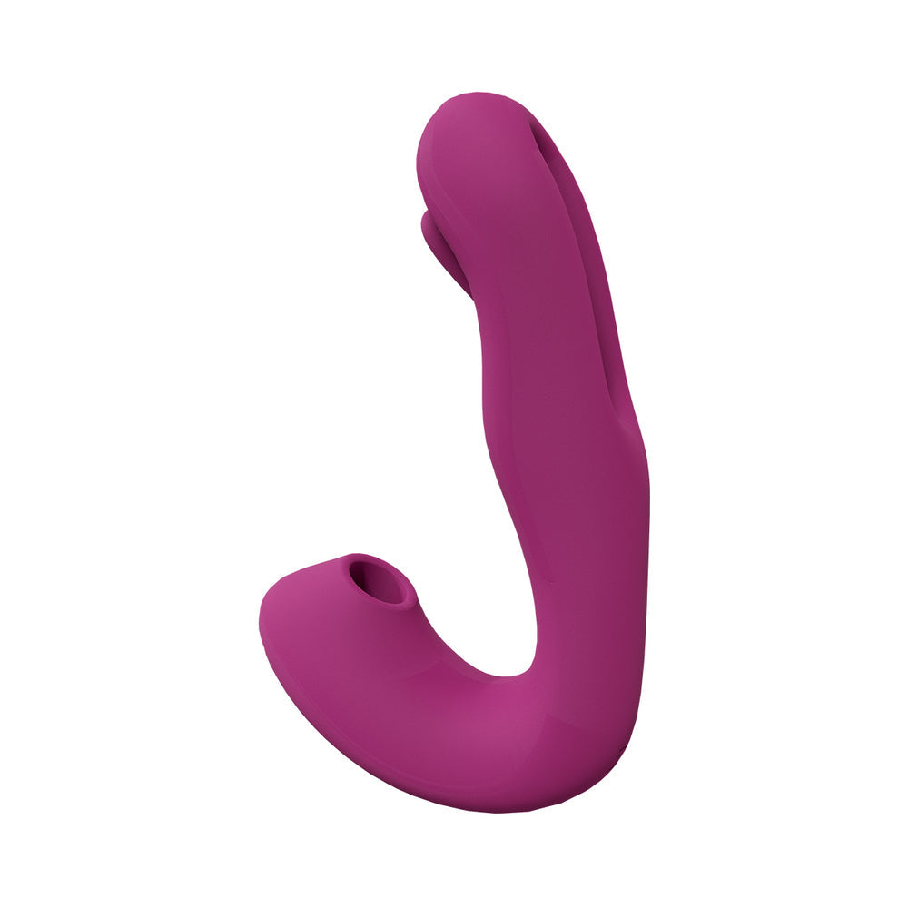 VIVE YUNA Rechargeable Dual Motor Airwave Vibrator with G-Spot Flapping Stimulator Pink